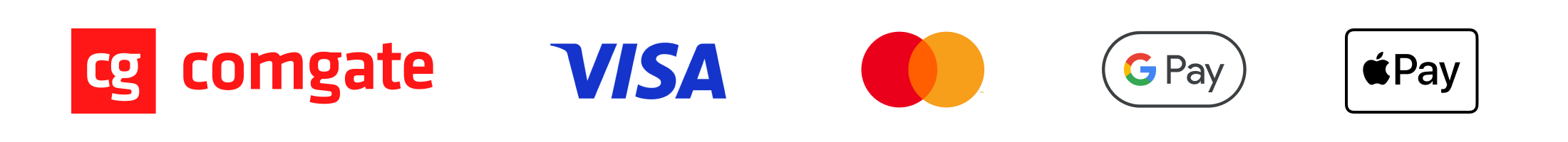 Platby: ComGate, VISA, Mastercard, Google Pay, Apple Pay